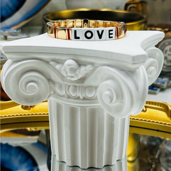 🆕 ROXANNE ASSOULIN 🧿 NWOT Golden LOVE Bracelet Set - Set of 2 - Picture 9 of 16